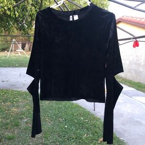 Black Suede Long Sleeve